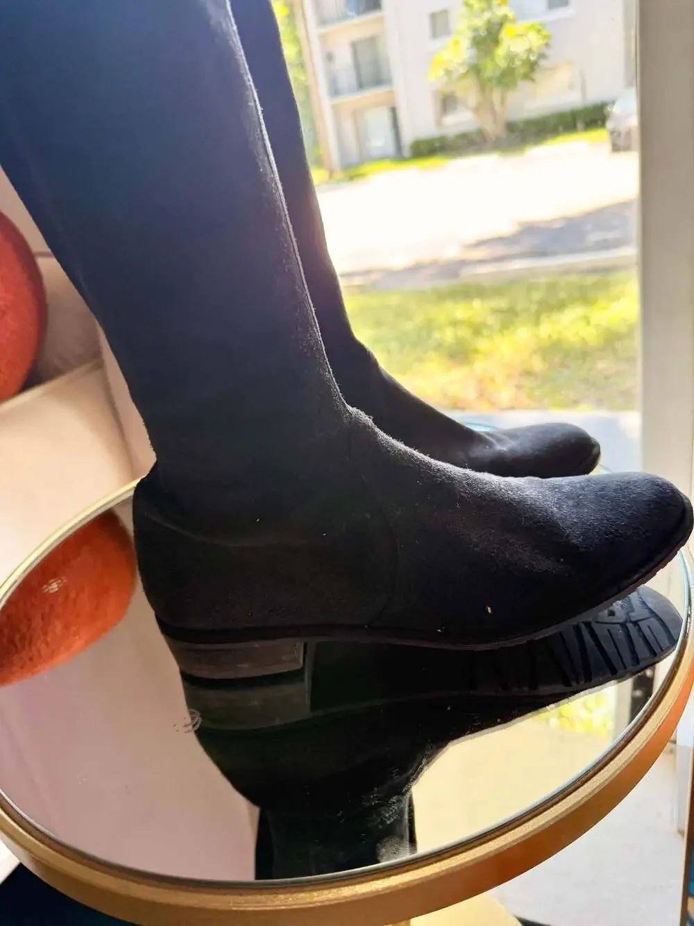 Stuart Weitzman Lowland Black Suede Over-The-Knee Boots Size 7